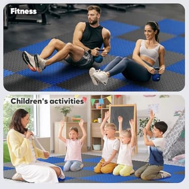 Home Gym Mat, Puzzle Exercise Mat, 1of EVA Interlocking Foam Floor Tiles for Home Workout Equipment and Kids' Play Areas - Grey, 24 in x 24 in x ½ in - 32 Tiles (Grey, 32 Pack 128 sq ft) - Image 4