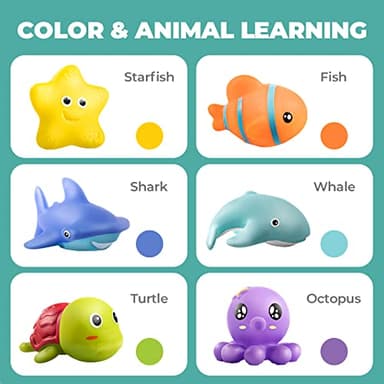Hely Cancy Infant Bath Toys for 18 Months - No Hole Animal Bathtub Toys, Baby Bath Tub Toys - Image 5