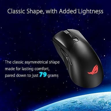 ASUS ROG Gladius III Wireless Aimpoint Gaming Mouse – Right-Handed Ergonomic, 79g, Tri-Mode Connectivity, 36K DPI, up to 119Hr Battery, Hot-Swappable Switches, PC/Mac Support - Black - Image 5