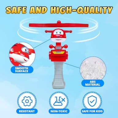 Super Wings Flying Toys, Jett Flying Toys for Kids Ages 3-5 4-8, Fun Outdoor Flying Disc Launcher Toys, Airplane Outside Flying Toys for Kids Boys Girls 3 4 5 6 7 8 Year Old - Image 3