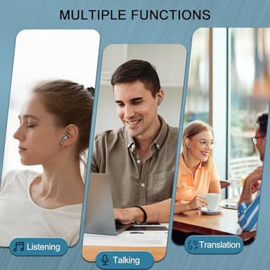 Language Translator Earbuds Real Time, AI Translation Earbuds Real Time with 164 Languages & 5 Modes, 3-in-1 Bluetooth 5.4 Translator Device, 42H Translatior Headphones Business, Learning Black - Image 3