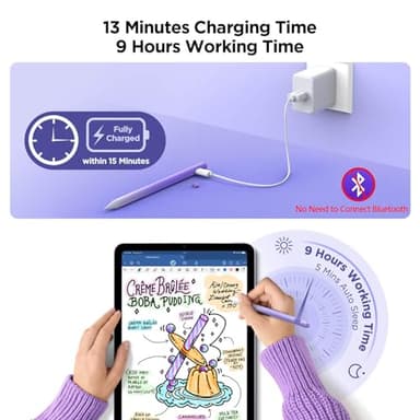 Stylus Pen for iPad 2018-2025, 15Mins Fast Charge for Apple Pencil, Palm Rejection, Compatible with iPad 10/9/8/7/6, iPad Pro 12.9"/11"/13" M4, iPad mini 6/5, iPad Air 5/4/3/11"-13" M2 - Image 3