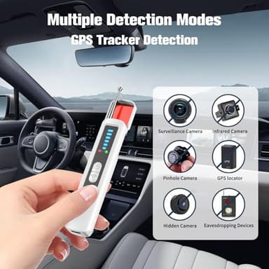 Hidden Camera Detectors, Portable Camera Detectors, Bug Detector Rf Wireless Signal Scanner, GPS Tracker Detector for Home, Hotel, Travel, Office, Bathroom, 6 Levels Sensitivity - Image 3