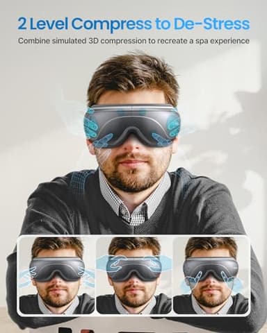 RENPHO Eyeris 2 Eye Massager with Heat, Birthday Christmas Gifts for Grandkids Mom Dad Women Men Face Massager, Heated Eye Mask for Improve Sleep - Image 4