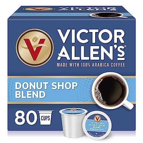 Victor Allen's Coffee Donut Shop Blend, Medium Roast, 80 Count, Single Serve Coffee Pods for Keurig K-Cup Brewers - Image 1