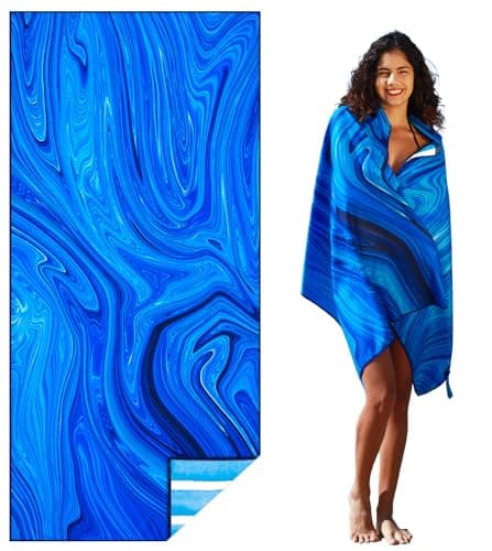 Microfiber Lightweight Beach Towel Sand Free Quick Dry Absorbent Thin Compact Towels for Swimming Pool Camping Beach Accessories Large Easy Pack Travel Things for Vacation Essentials Gift Adult - Image 1