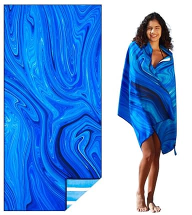 Microfiber Lightweight Beach Towel Sand Free Quick Dry Absorbent Thin Compact Towels for Swimming Pool Camping Beach Accessories Large Easy Pack Travel Things for Vacation Essentials Gift Adult - Image 1