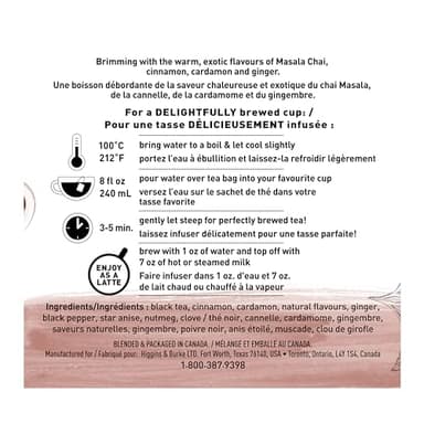 Higgins & Burke Chai Glow, Naturally Flavored Black Tea Blend, 15 Count (Pack of 6), 90 Total Tea Bags - Image 5