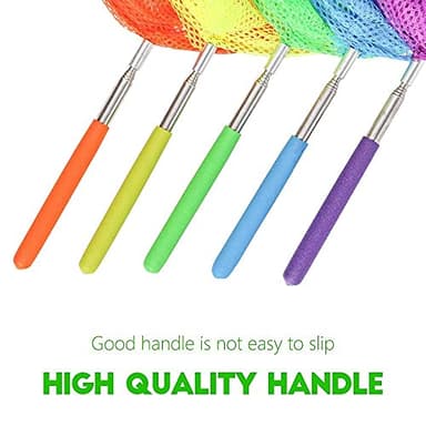 Kids Telescopic Butterfly Fishing Nets for Kids Catching Insect Net Outdoor Tools for Catching Bugs Fish Insect Ladybird, Extendable 34 Inches and Anti Slip Grip - Image 3