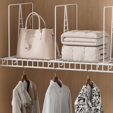 Urban Deco 8PK Shelf Dividers for Wire Shelves Closet Shelf Divider Organizer Wire Shelf Dividers for Closet Organization,Shelves,Bedroom,Kitchen,Cabinet Storage Easy to Install-White - Image 4