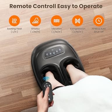 CILI Foot Massager with Heat, 2025 Shiatsu Feet Massage Machine for Plantar Fasciitis Neuropathy Pain Relief, Remote Control Heated Foot Warmer Massager Size 13, Gifts/Presents for Mom, Dad - Image 3
