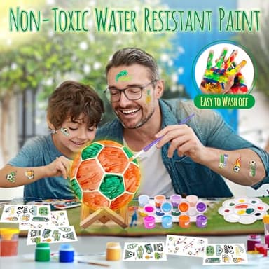 Paint Your Own Soccer Ball Lamp Kit, Soccer Gifts 3D Night Light, Art Supplies Creativity Arts and Crafts for Kids Ages 8-12, Birthday Christmas Gifts for Boys Girls Ages 3 4 5 6 7 8 9 10 11 12+ - Image 3