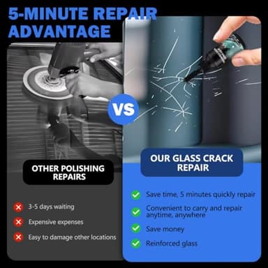 zonmtreo Cracked Windshield Repair Kit for Chips and Cracks, Car Windshield Crack Repair Kit, Glass Repair Liquid for Cracks, Rock Chip Repair Kit Windshield, Windshield Chip Repair Kit. - Image 6