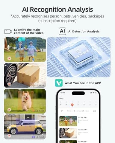 2K Security Cameras Wireless Outdoor, 2 Pack Battery Powered WiFi Cameras for Home Security with AI Motion Detection, Spotlight Color Night Vision, 2-Way Talk, Siren Alarm, IP65, Cloud/SD Storage - Image 8