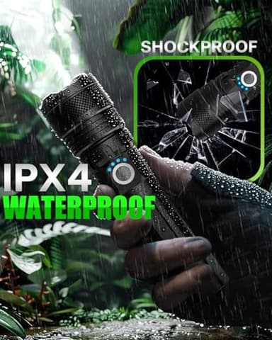 Victoper LED Flashlights, High Powered High Lumens Super Bright Tactical Flashlight, Rechargeable, 5 Modes Zoomable Waterproof Flash Lights for Emergency, Outdoor, Home, Camping, Hiking - Image 6