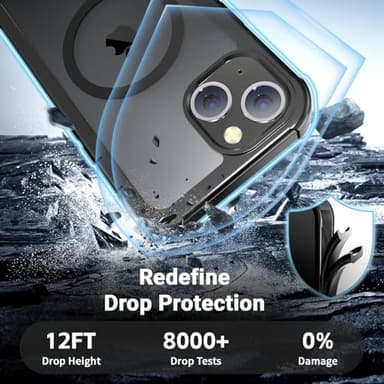 jaroco Magnetic for iPhone 13 Case, [Compatible with MagSafe][Military Grade Drop Protection][Heavy Duty Protection][Non-Slip][Shockproof] 2-Layer Durable Bumper Phone Case 6.1''-Black - Image 5