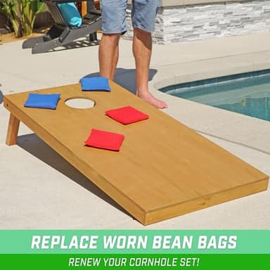 GoSports Official Regulation Cornhole Bean Bags Set (8 All Weather Bags) - Red and Blue - Image 3