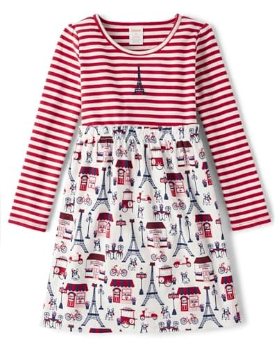 Gymboree,and Toddler Long Sleeve Casual Dresses,Red Gala,12-18 Months - Image 1