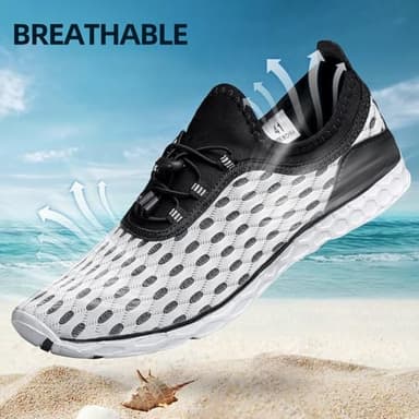 DOUSSPRT Women's Water Shoes Quick Drying Sports Aqua Shoes White Size 5.5 - Image 4