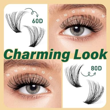 KEYYOU Lash Clusters Kit DIY Lash Extension Kit 280pcs Soft Lash Clusters 60D+80D D Curl Easy to Apply with Bond and Seal Applicator Remover Eyelash Extension Kit at Home(RMkit-60D80D-D-10-18mix) - Image 7