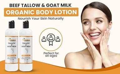 Grass Fed Beef Tallow & Goat Milk Body Lotion for Sensitive Skin, Organic Tallow Lotion - Soothes Dry Patches, Goat Milk Moisturizer - Handmade Tallow Body Lotion (Oatmeal & Honey, 8 Oz) - Image 5