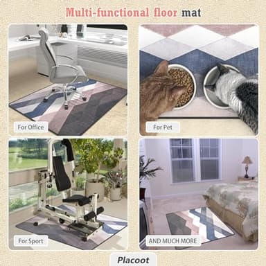 Heavy Duty Office Chair Mat for Carpet and Hardwood Floor Bohemian Desk Chair Mat Rug 36'' x 48'' Jacquard Woven Surface Floor mats for Office Home - Image 3