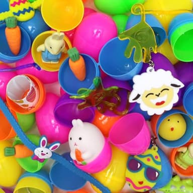 60 Pcs Prefilled Easter Eggs Filled with Assorted Toyst, Easter Basket Stuffers and Party Favors for Kids Boys and Girls - Image 4