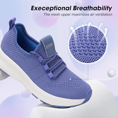 ZOVE Wide Toe Box Shoes Women Extra Wide Width Sneakers Ultra Light Road Running Shoes Non-Slip Tennis Sneakers Breathable Walking Athletic 8803 Blue 43 - Image 6