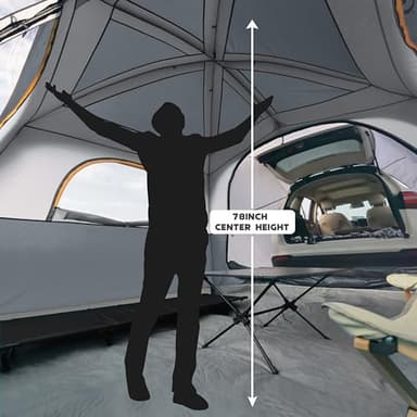 UNP SUV Tent for Camping, 6-Person Car Camping Tents, SUV Tailgate Tent for Outdoor, Easy Set Up with Rainfly 10'x9'x78in(H) (Gray) - Image 3