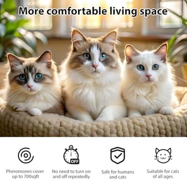 Multi Cat Calming Diffuser Relieve Stress Anxiety Cat Pheromones Calming Diffuser with Timing Function Cat Pheromone Diffuser 3 Pack Pheromones to Reduce Fighting Spraying and Scratching Fits All Cats - Image 7
