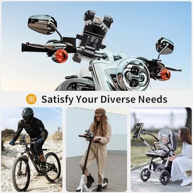 Miracase Motorcycle Phone Mount, One Touch Release and Lock Bike Phone Holder, Bicycle Scooter Handlebar Phone Mount Holder, Bike Phone Mount Compatible with iPhone Google Samsung - Image 7