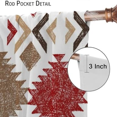 Aztec Curtains,Southwestern Colorful Geometri Native American Traditional Ethnic Vintage Blackout Curtains,Soundproof Rod Pocket Window Drapes for Bedroom Living Room Cafe 42x45in - Image 6