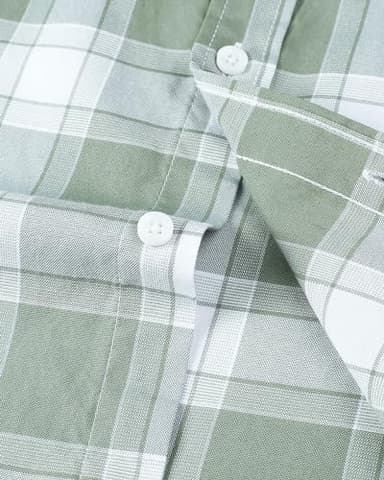 Alimens & Gentle Mens Short Sleeve Oxford Shirt Regular Fit Button Down Collar Shirts with Pocket - Image 6