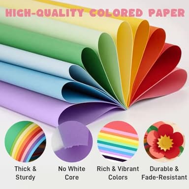 3 otters 235Sheets 8.5" X 11" Construction Paper Assorted Colors, 12 Colored Cardstock Printer Paper, for Printing, DIY Crafts, Party Decorations, Teacher Kids Classroom Must Have, 56 lb/150 GSM - Image 2
