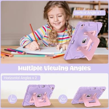 Fintie Case for iPad Air 11-inch M3 (2025) / M2 (2024), iPad Air 5th (2022) / 4th Generation (2020) 10.9 Inch, Fully-Body Rugged Heavy Duty Shockproof Case with Kickstand for Kids, Purple - Image 6