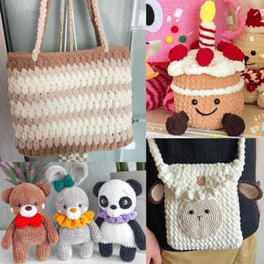 2 Pack Golden Yellow Fluffy Velvet Yarn for Crocheting,Chunky Chenille Baby Blanket Yarn for Crochet,Soft Fuzzy Puzzle Yarn for Knitting,(100g/3.53oz Each) Bulky Thick Amigurumi Crochet Yarns - Image 6