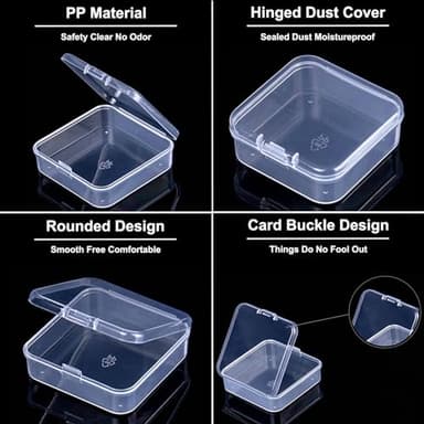 Bead Organizer, 90Pcs Small Clear Plastic Bead Storage Containers with Label, 3 Large Craft Storage Cases with Hinged Lid, Storage Box for Jewelry Making Diamond Art DIY Bracelet Seed Screw Mini Parts - Image 6