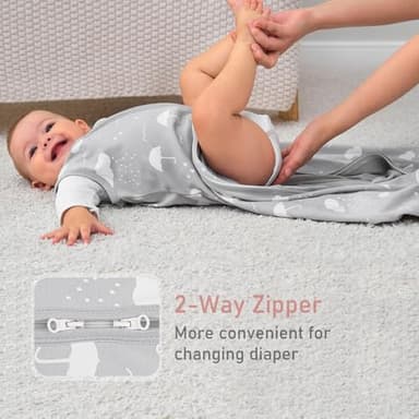 Yoofoss Baby Sleep Sack 6-12 Months Wearable Blanket for Babies 100% Organic Cotton 2-Way Zipper TOG 0.5 Toddler Sleeping Sack 3 Pack, Comfy Lightweight Sleep Sacks - Image 5