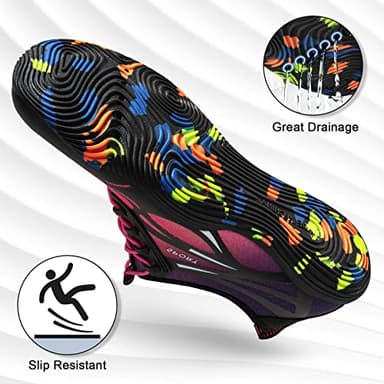 Water Shoes for Women Barefoot Shoes Women Swim Beach River Pool Aqua Socks Quick Dry for Hiking Surfing Kayaking Cruise Ship Essentials Size Women 8.5 / Men 7.5 (4-Purple) - Image 3