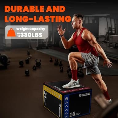 Fitvids Plyo Box, 3-in-1 Foam Plyometric Jump Box, 16”x20”x24” Box Jump for for Home Gym Training Fitness Workout Exercise - Image 5