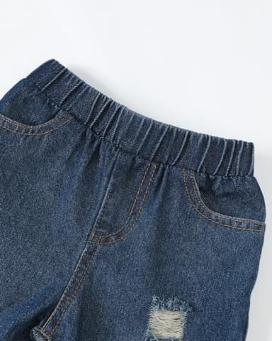 Yhnslsf 3T Boy Clothes 4T Fall Winter Baby Boy Sweatshirts Flannel Plaid Button Hoodied Shirts Ripped Denim Outfits Jeans Pants Set 3-4 Littler Boy Clothes - Image 6