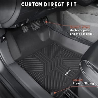 KARPAL Floor Mats for Nissan Altima 2019-2024 2025, TPE Rubber All Weather Protection Floor Liners Nissan Altima Accessories Car Mats, Front & 2nd Row - Image 3