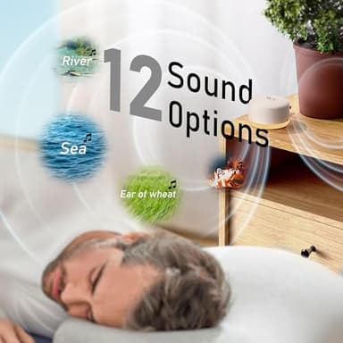 Portable Sound Machine & Night Light, White Noise Sound Machine for Baby & Adults with 12 Selected Sounds - Rechargeable, Memory Function, Timer - Sleep Soother, Home & Travel, Light Khaki - Image 4