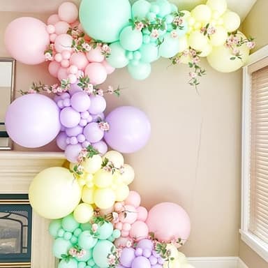 Voircoloria 130pcs Pastel Balloons Different Sizes 18" 12" 10" 5" Macaron Latex Balloon Garland Arch Kit for Birthday Easter Baby Shower Graduation Wedding Gender Reveal Anniversary Party Decorations - Image 6