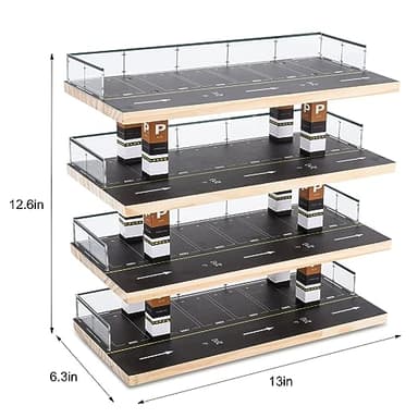 Saichotoy Display Case Compatible with Hot Wheels & Matchbox, 1/64 Scale Diecast Toy Car Storage, Parking Garage Diorama - Freestanding Storage with 4 Levels 24 Spots Maximum 40 Cars - Image 5