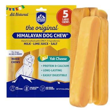 Himalayan Dog Chew Original Yak Cheese Dog Chews, The Better-For-You Chew, 100% Natural, Long Lasting, Healthy Safe Dog Treats, Lactose & Grain Free, Protein Rich, For Dogs 65 Lbs & Smaller, 5-Count - Image 1