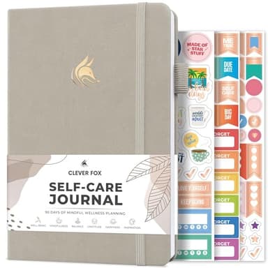 Clever Fox Self-Care Journal – Daily Reflection Notebook – Mental Health & Personal Development Planner, Meditation & Mood Log, A5 (Foggy Alps) - Image 1