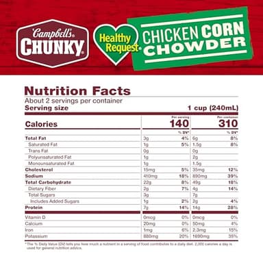 Campbell’s Chunky Soup, Healthy Request Chicken Corn Chowder Soup, 18.8 Oz Can (Case of 12) - Image 4
