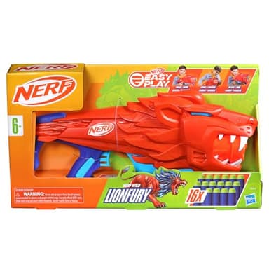 NERF Wild Lionfury, Easy Play Dart Blaster, 16 Nerf Elite Darts, Nerf Blaster Lion Toys for 6 Year Old Boys & Girls & Up, Outdoor Toys - Image 2