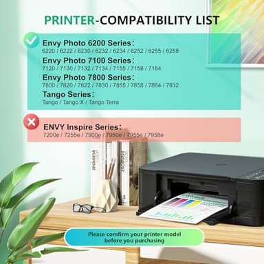 64XL Black/Tri-Color Ink Cartridges (2-Pack) for HP Ink 64 HP64 for HP 64XL Ink Cartridge Combo Pack Works with Envy Photo 6220 6230 6252 6255 7120 7155 7158 7855 7858 Tango Series Printer | X4D92AN - Image 3